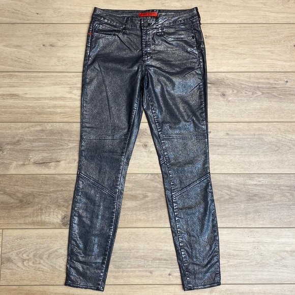Articles Of Society Pants - Articles‎ Of Society Foil Coated Skinny Jeans Cyberpunk Whimsigoth Pants